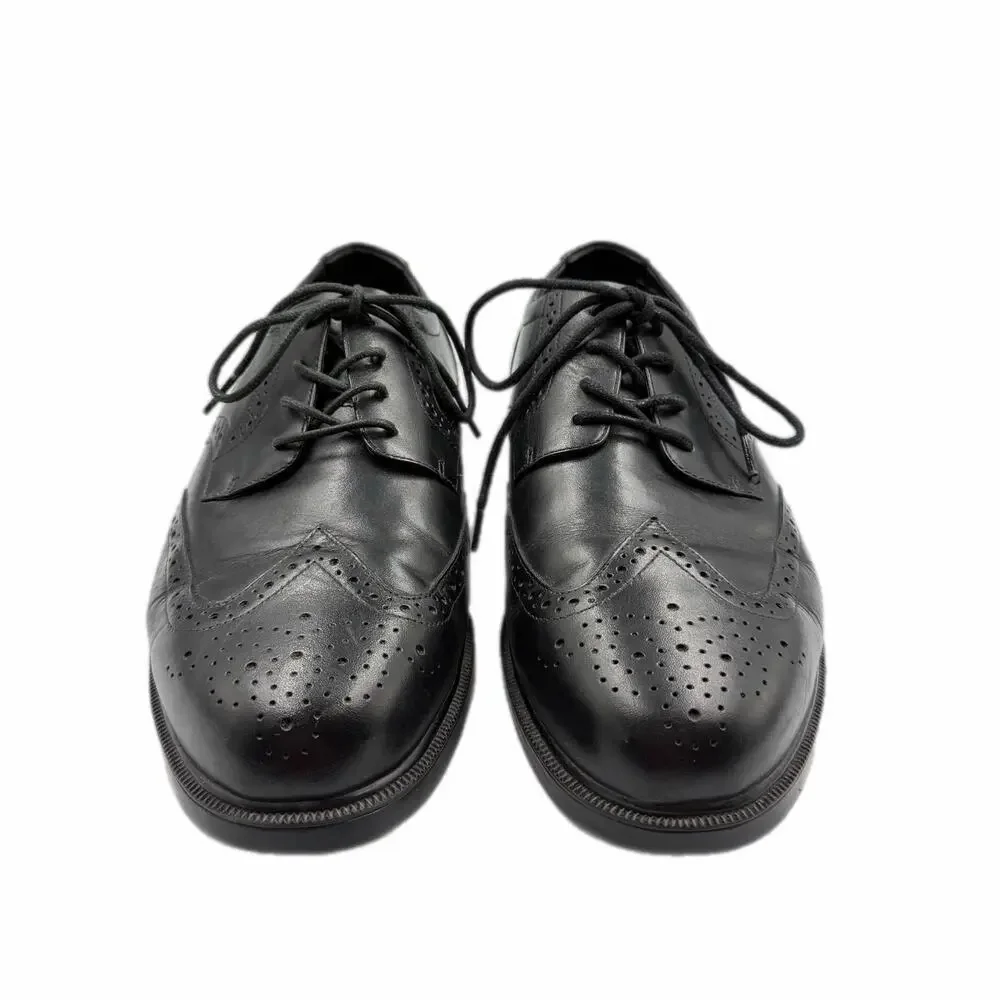 Propet Men's 10.5 XX WIDE Wall Street Black Leather Lace Up Office Work Oxfords